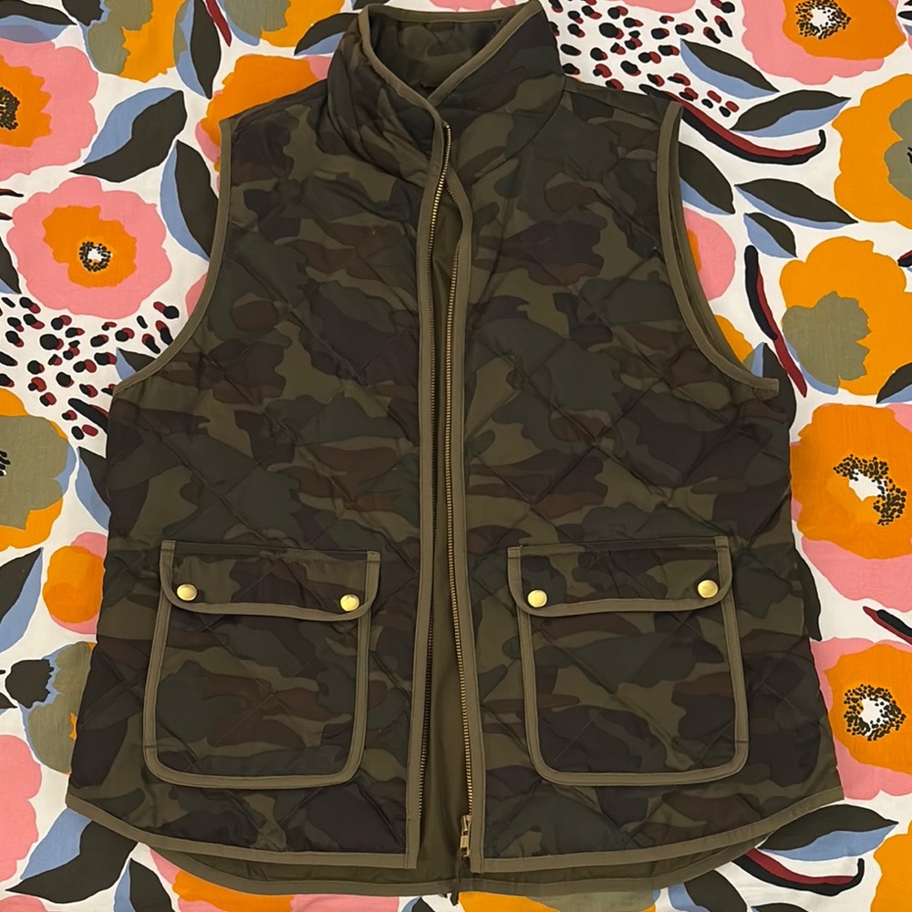 J.Crew Camo Quilted Vest